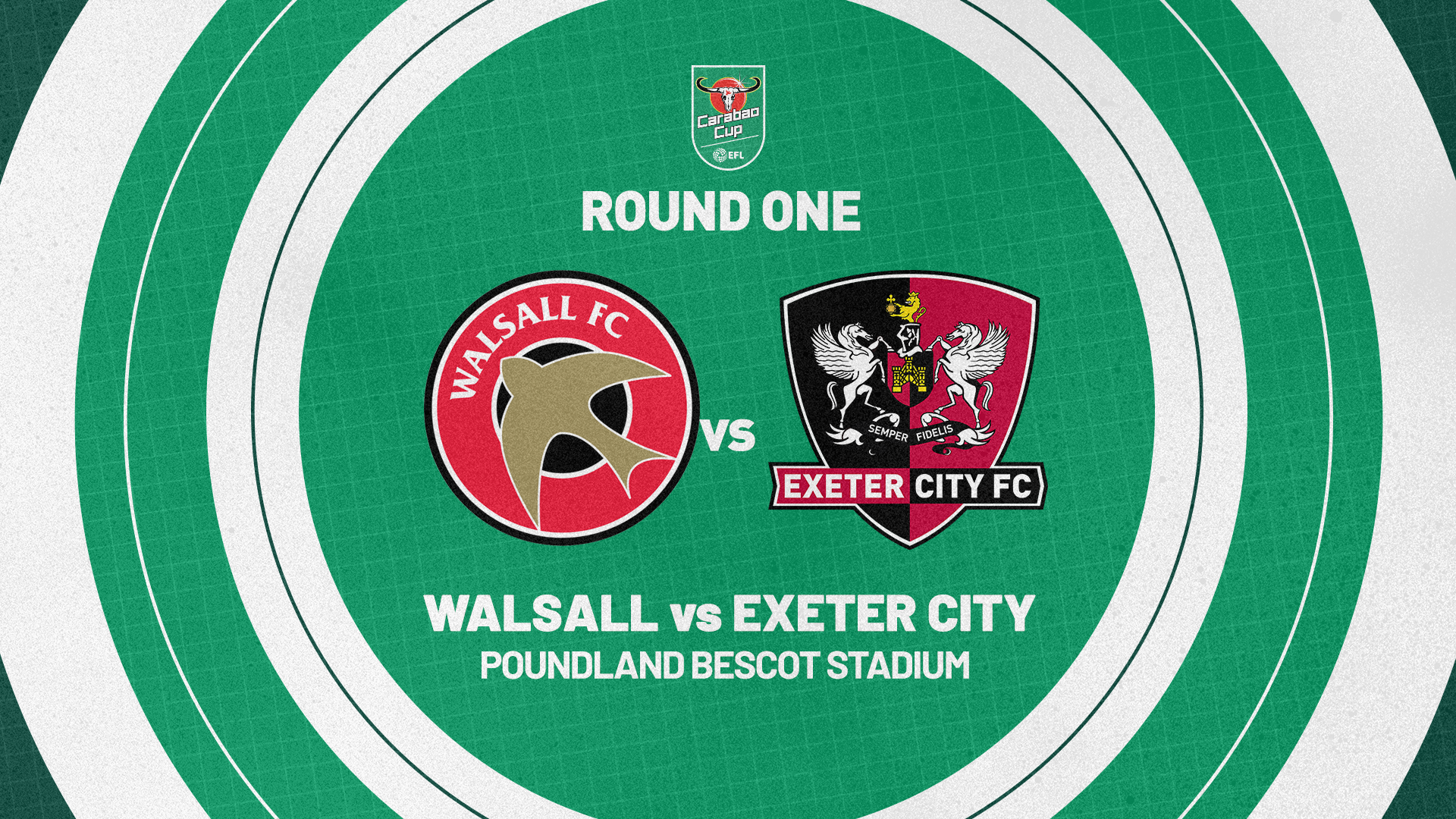 Image showing the Carabao Cup draw of Walsall FC against Exeter City